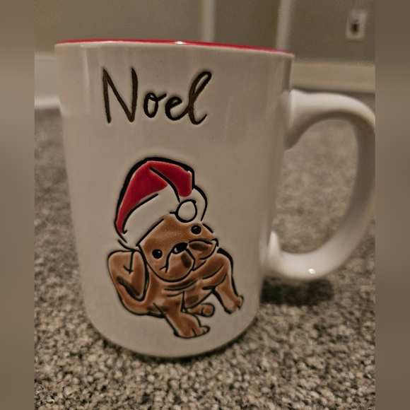 Noel BULLDOG Bully Christmas Mug Red White Dog Lovers Adorable - Picture 3 of 3